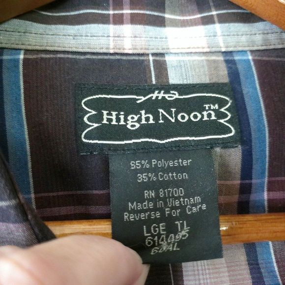 High Noon pearl snap shirt large used  but in good shape as is buyer pays shippi - Picture 7 of 12